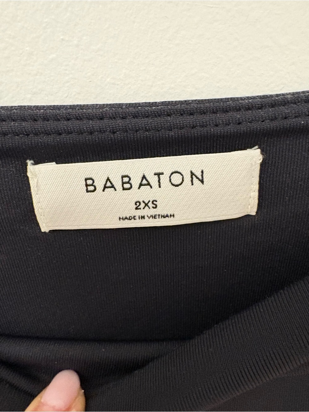 Babaton Black Ribbed Crewneck Top